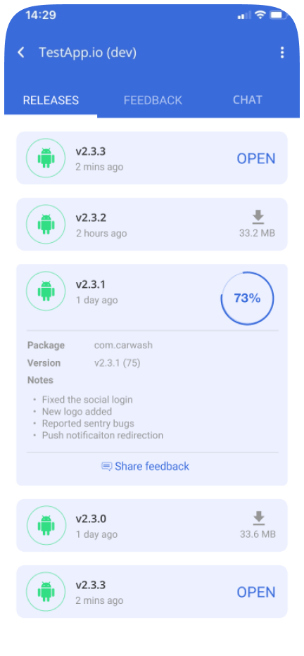 Install app releases